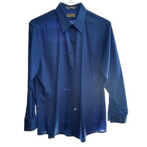 Van Heusen Fitted Men's Deep Blue Dress Shirt